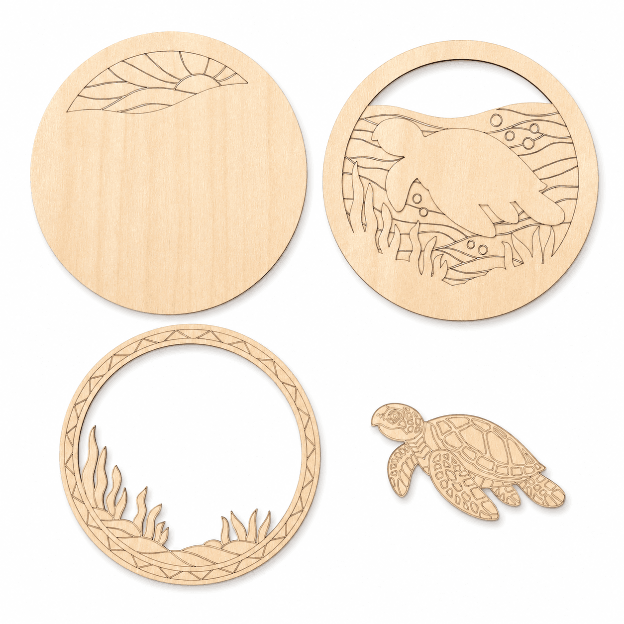 TEMU 2d Flat, Diy Wooden Turtle Art Kit, Paintable Layered Sea Turtle Wood Craft Set, Coastal Ocean Wall Decor, Laser-cut Wooden Painting Kit For Shelf, Desk, Home Decoration & Creative Gift