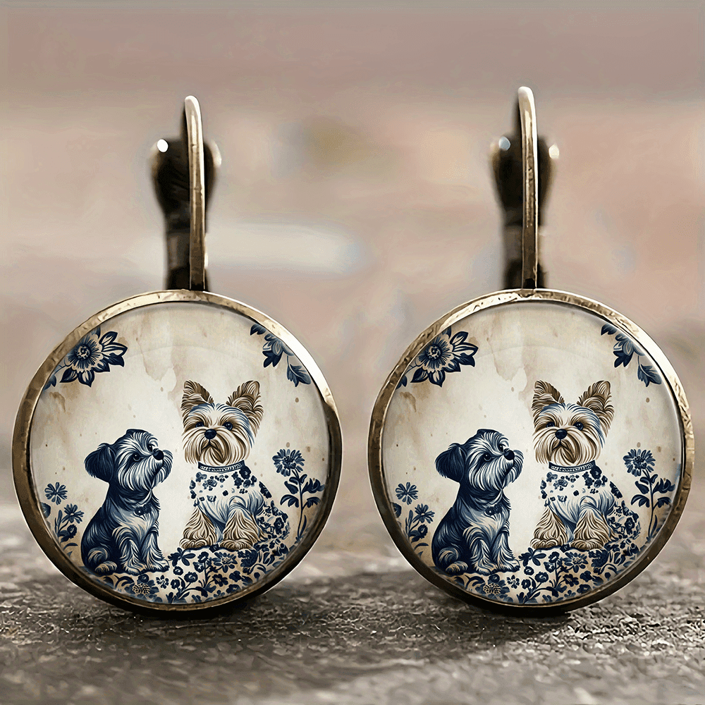 TEMU Alloy Earrings Pendant Earrings Vintage Style Doggy Pattern Accessories Fashion Everything Exquisite Gift Simple Atmosphere Elegant Temperament .