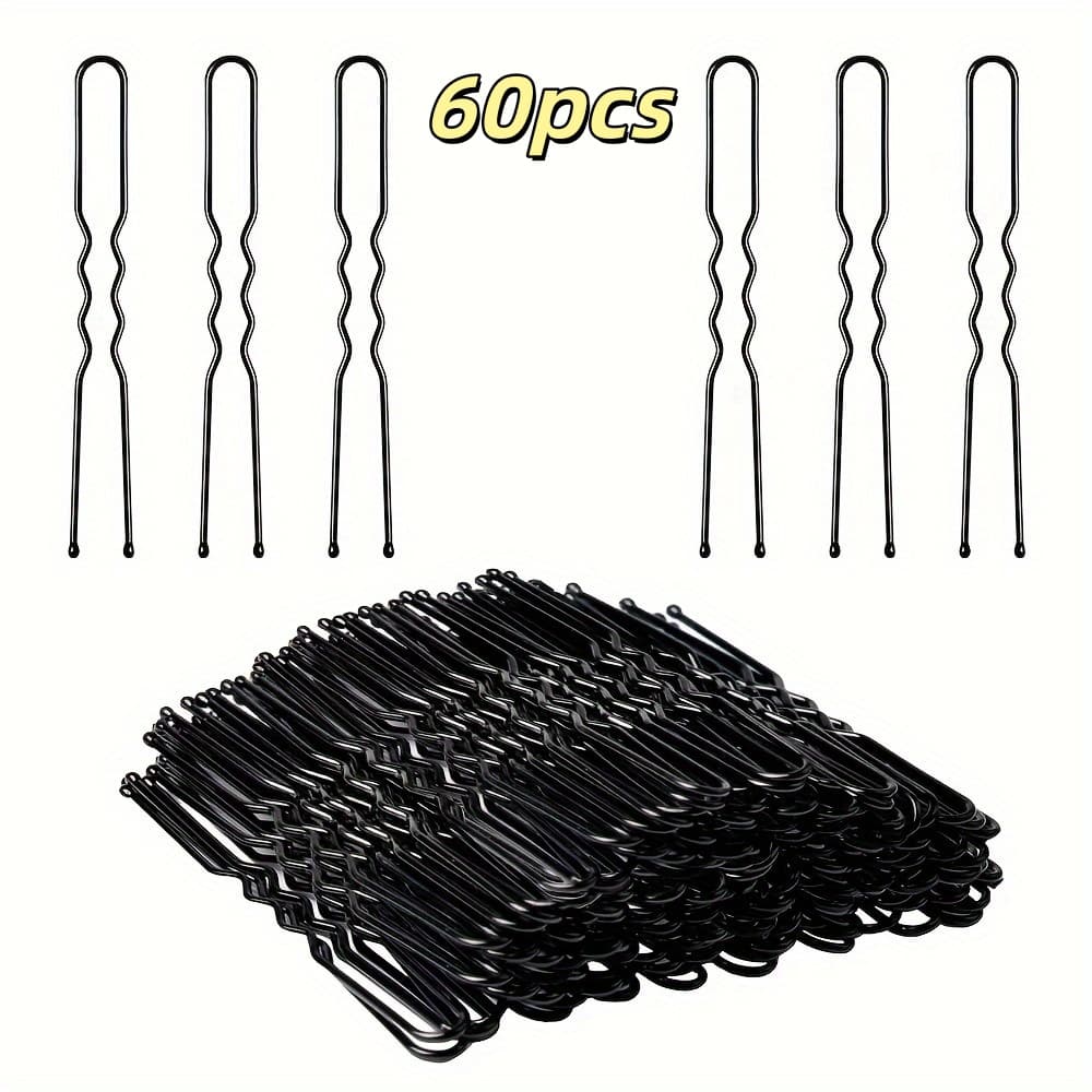 TEMU 60pcs Metal Hair Clip U-shaped Pin Side Clip Bangs Clip| Hair Additions For Women, Ideal For Bridal Shower, Very Suitable For And Weddings