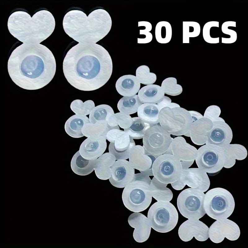 TEMU 30pcs High-quality Silicone Earring Backings - Invisible Support Pads, Suitable For Heavy-duty And Hanging Earrings, Lifting And Preventing Ear Lobe Sagging