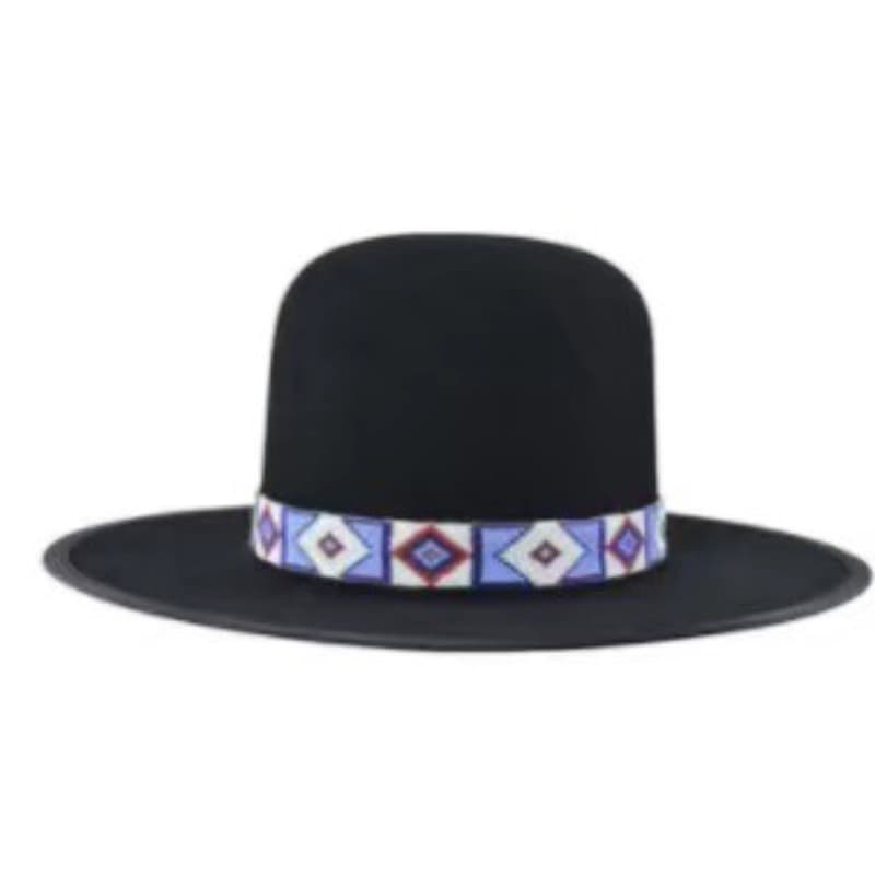 TEMU High-top Ethnic Style Felt Hat Autumn And Winter New Wool Woolen Hat Men's Wide-brimmed Flat-brimmed Top Hat Tibetan Style