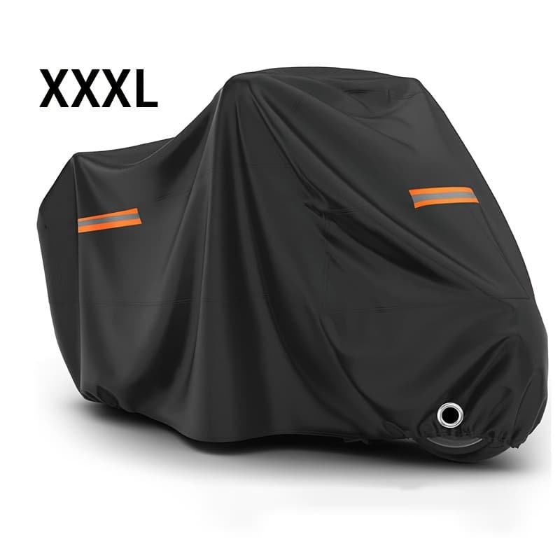 TEMU 1pc Heavy-duty 210d Oxford Fabric Motorcycle Cover | Anti-theft With Reflective Strips, Keyhole Design, Weather , Applicable