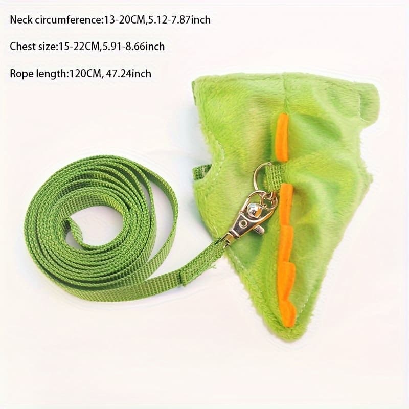 TEMU Ferret Lead Rope Vest Type Adjustable Pet Rope Cute Dinosaur Shape For Walking Mice