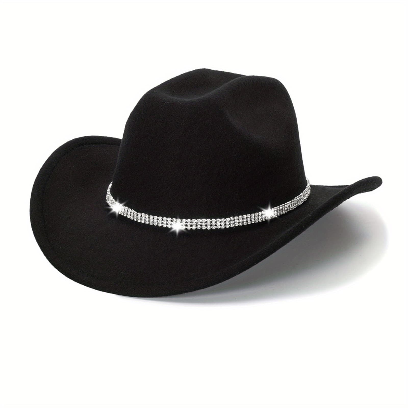 TEMU Women' Wide Brim Western Jazz Cowgirl Hat Themed Party