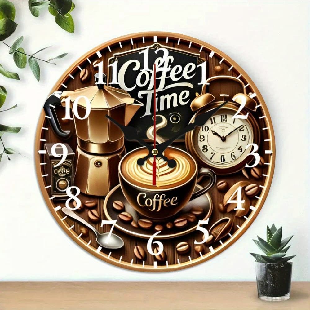 TEMU 10 Inch Wooden Wall Clock, , Silent Mechanical Movement Wall Art Decor - Perfect For Living Room, Dorm, Bedroom, Kitchen, Home Office & More, Wall Clock Living Room