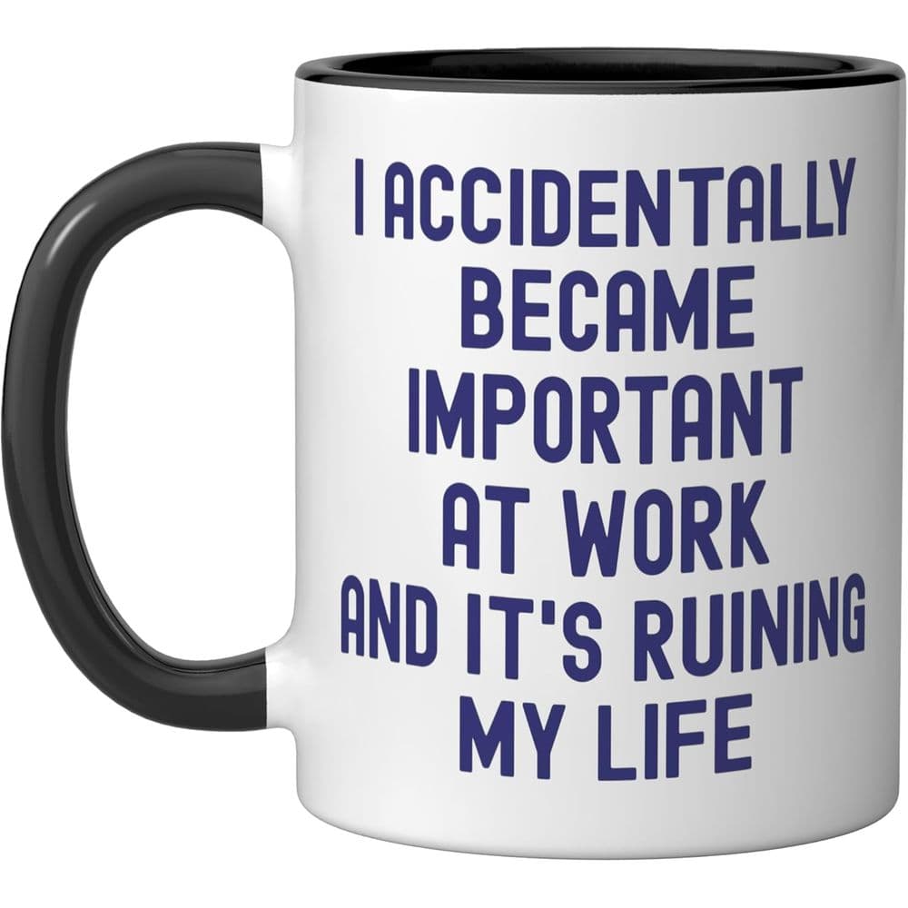 TEMU Funny "i Accidentally Important " Mug - Suitable For Cup With Humorous, Ceramic Tea/coffee Compatible Cup For Desk, Coworkers Gift, Lip For Hot Drinks