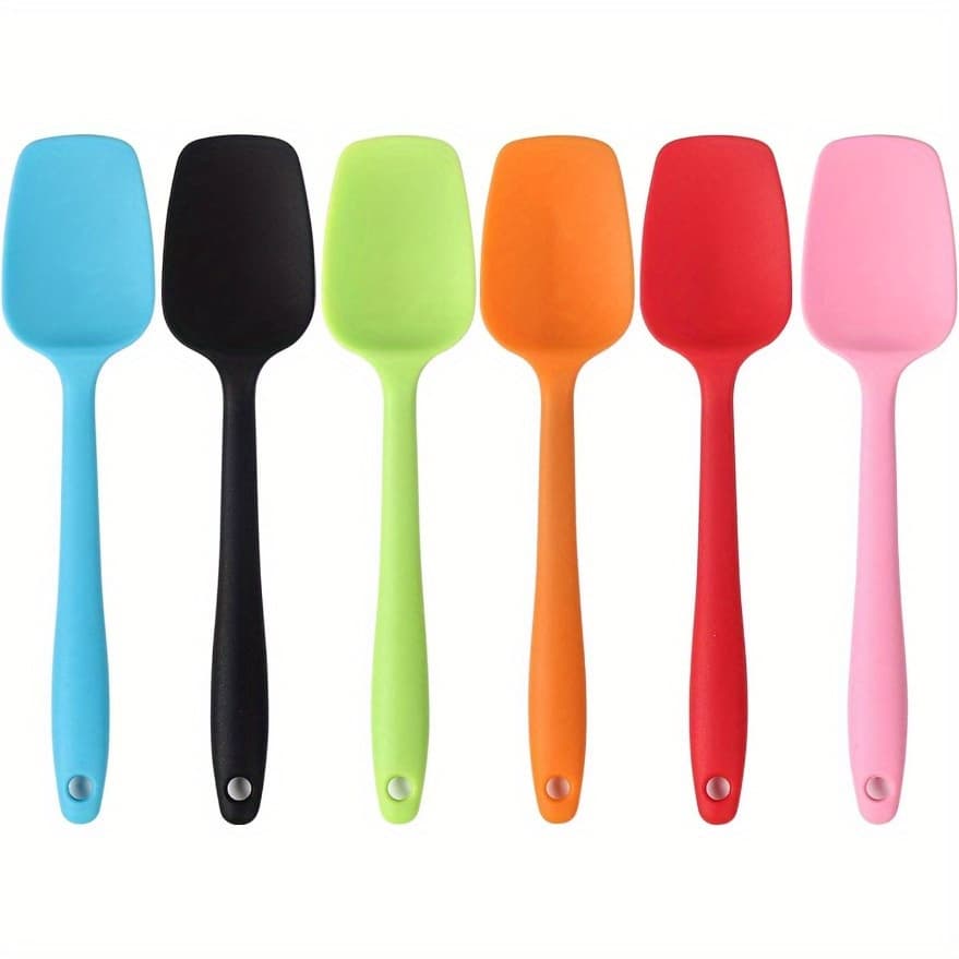 TEMU 6pcs, Silicone Scraper, Silicone Scraper, Mini Silicone Scraper, Jam Scraper, Heat Resistant Cream Scraper, Stirring And Baking Tools, Kitchen Utensils, Apartment Necessities, Baking Tool