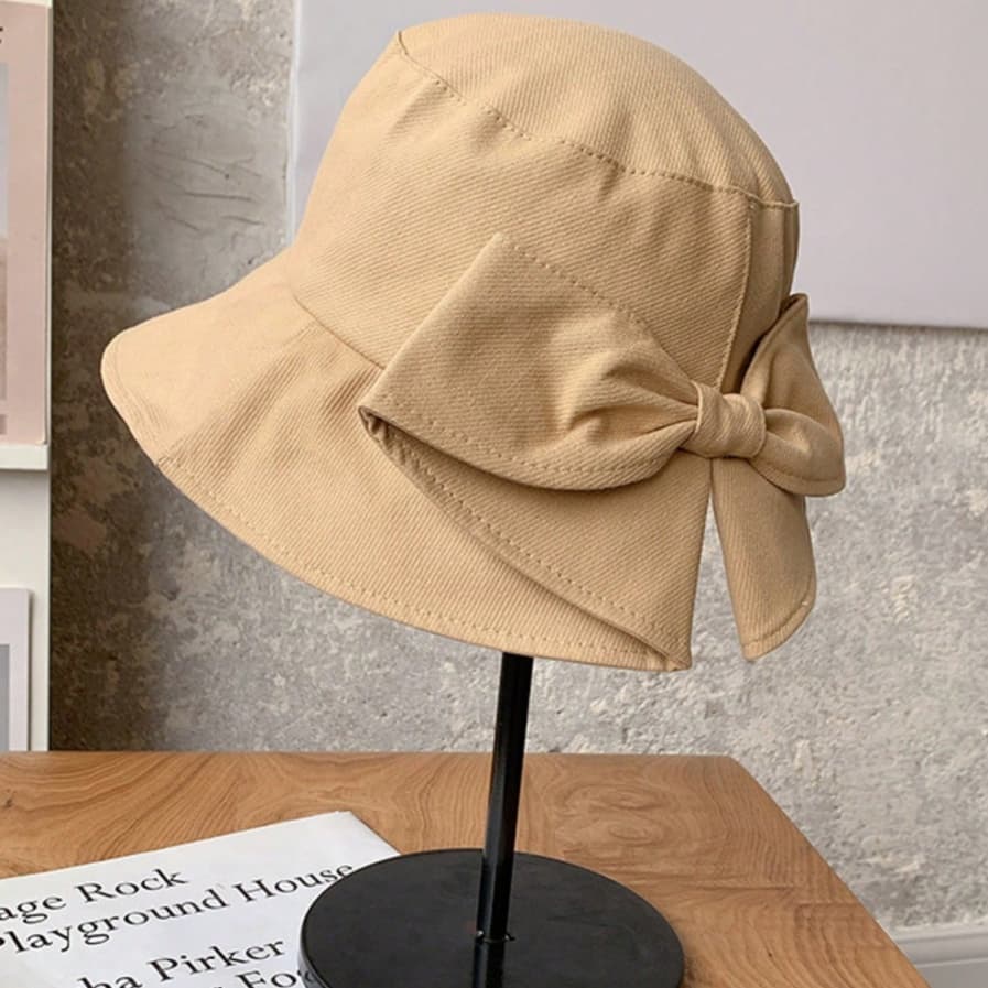 TEMU Women's Bowknot Bucket Hat, Spring/summer Outdoor Sun Hat, Face-covering Reversible Sun Hat, Reversible Solid Color Foldable Sun Hat, Suitable For Daily Wear And Commuting