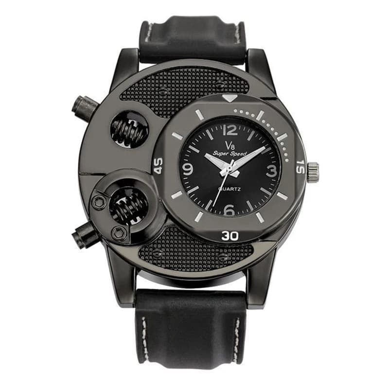 TEMU Trendy Men's Big Dial Watch, Men's Casual Sports Silicone Quartz Watch