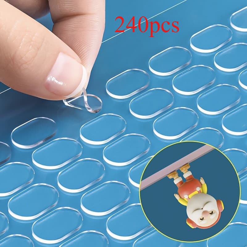 TEMU 240/400pcs Transparent Double-sided Adhesive Dots - Removable, High-quality Strong Suitable For Diy Crafts, Home Decor, Poster And Party Arrangements, , Neat Design
