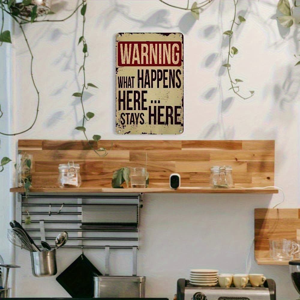 TEMU 2d Flat - 2d Flat 1pc Rustic Wall Sign- "stay Where " Vintage Decoration, Distressed Finish, Size 8x12inch- Home, Office, Bar, Cafe, Or Room Humorous Warning, Lightweight Aluminum Material
