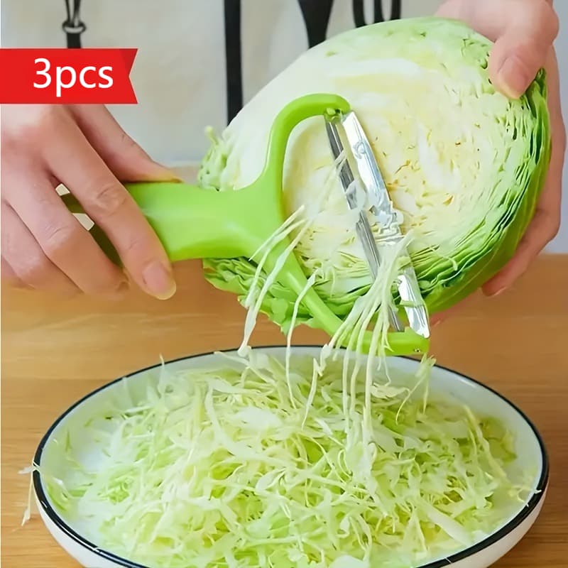 TEMU 3pcs Multifunctional Large And Slicer - -safe Vegetable Cutter, Suitable For Purple Cabbage And Lettuce - Peeler