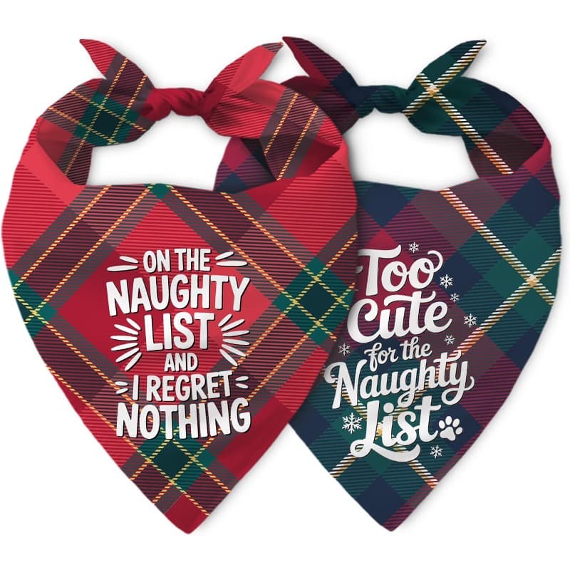 TEMU 2pcs 24.8 X 11 Inch Christmas Dog Bandanas, Holiday Bibs