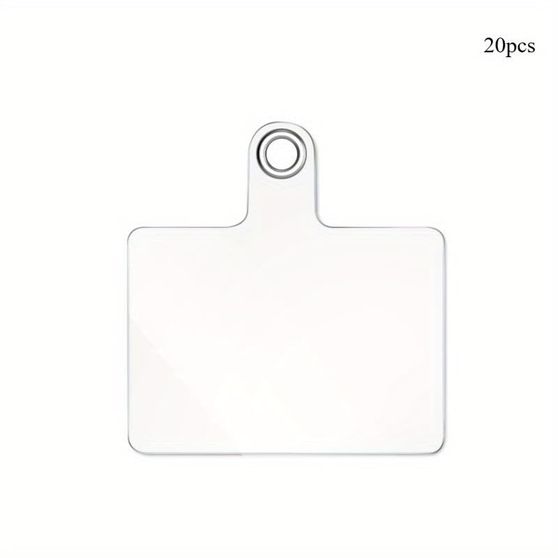 TEMU 20/50pcs Transparent Pvc Mobile Phone Lanyard Straps With Detachable Card Gaskets - Hanging Cord Patches For , Ideal For , Phone Safety Accessories| Patches|durable Gaskets