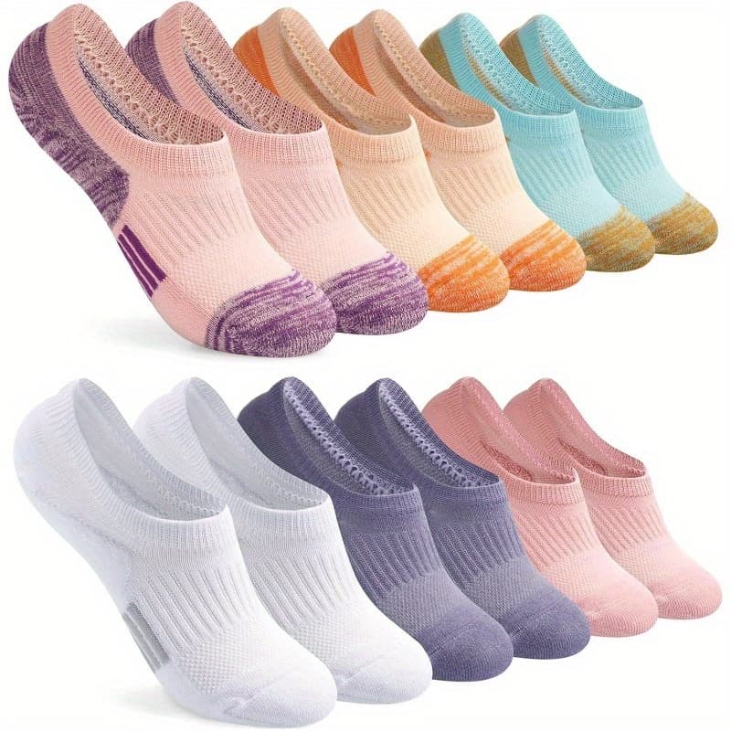 TEMU 6pairs/ Pack No Show Socks Women's Cushioned Low Cut Athletic Hidden Liner For Sneakers Ankle Invisible Running Socks