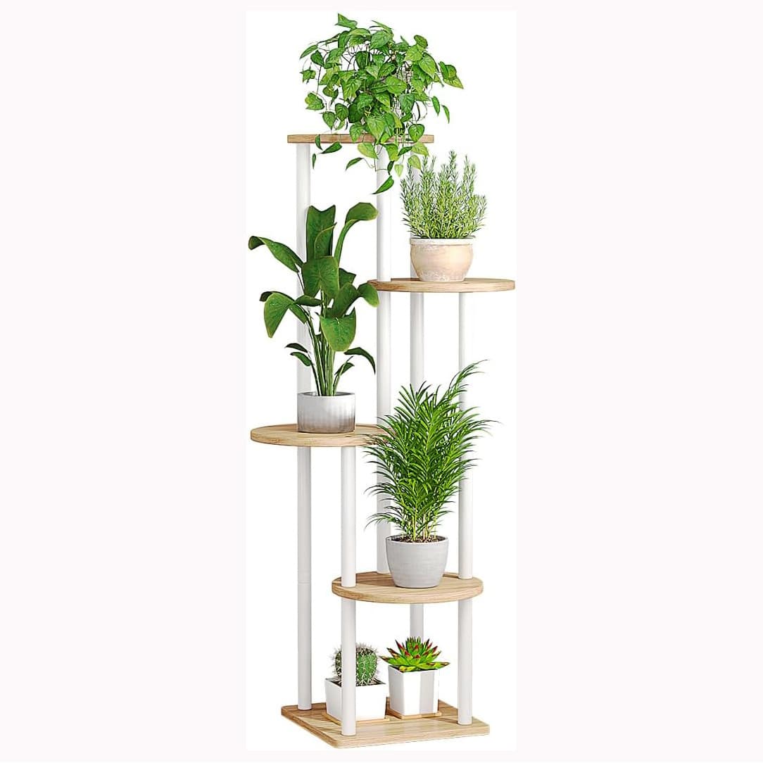 TEMU 5 Tier Plant Stand Indoor, Tiered Plant Stands For Indoor Plants Multiple, Corner Flower Stand For Living Room, Vintage Design Plant Shelf