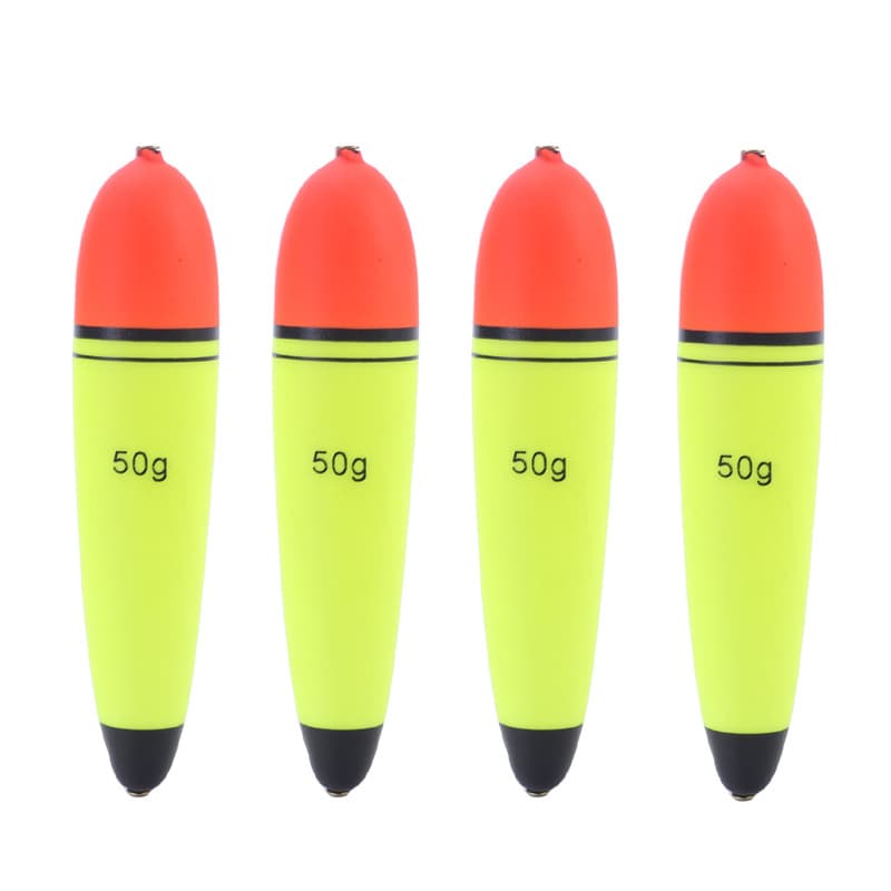 TEMU 4pcs Rock Fishing Long-casting Through-wire Floats- Big-bellied Design, 20g/ 50g/ 80g Weights, Fishing Slip Bobbers, Essential Fishing Floats