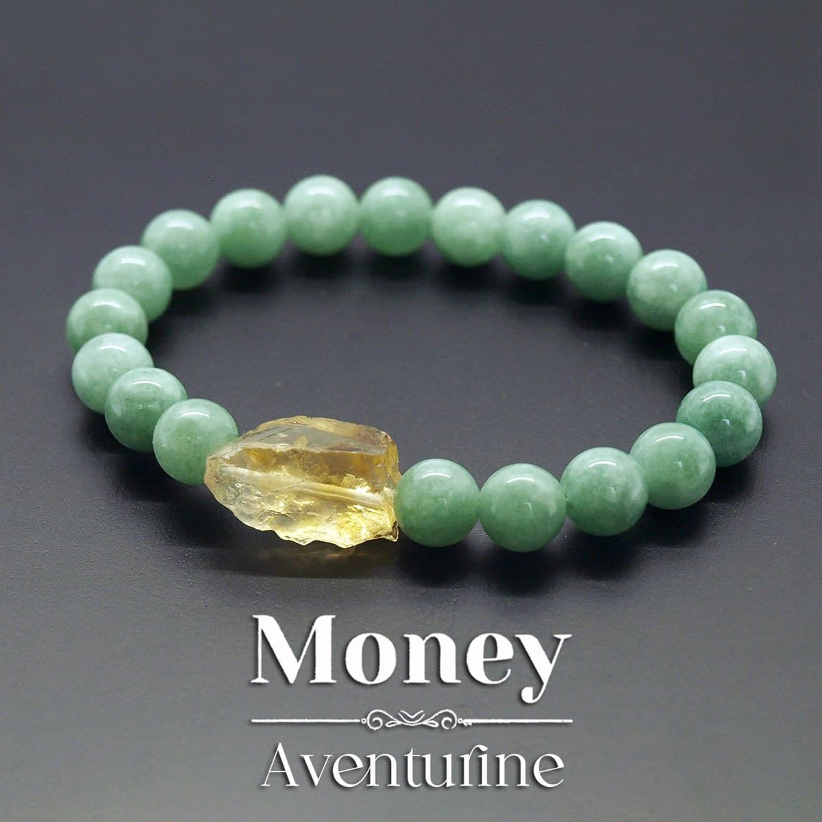 TEMU Money Aventurine And Citrine Beaded Bracelet, Bohemian Elastic Friendly Jewelry, And