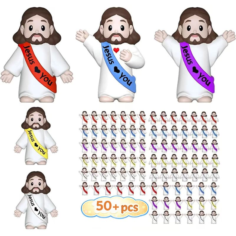 TEMU Gift For Her/him 100-105 Mini Figurines, Multi-item Party Favor Packs, Bulk Christian " You" Party Gifts For Easter, Christmas& Church Events, Random Color