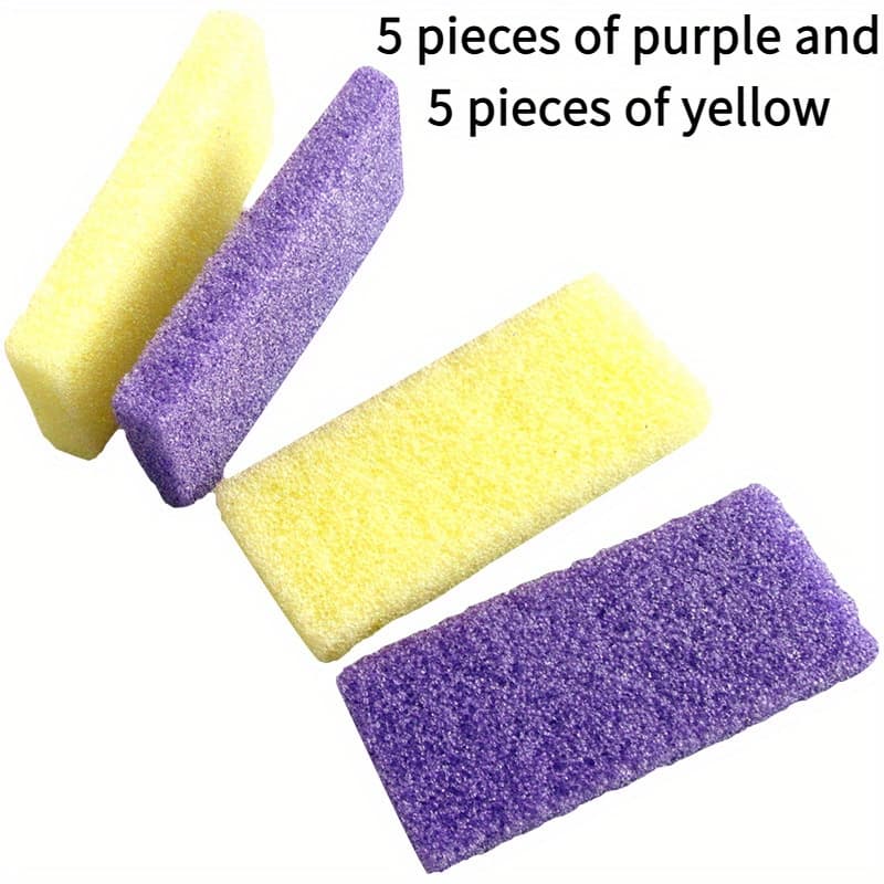 TEMU 10pcs Foot And Body Care Pumice Stones, Reusable Polypropylene Exfoliating Tools, Alcohol Free, Mixed , Coarse And Smooth Texture, Removes Dead Skin And, For Home Use, No Power Needed