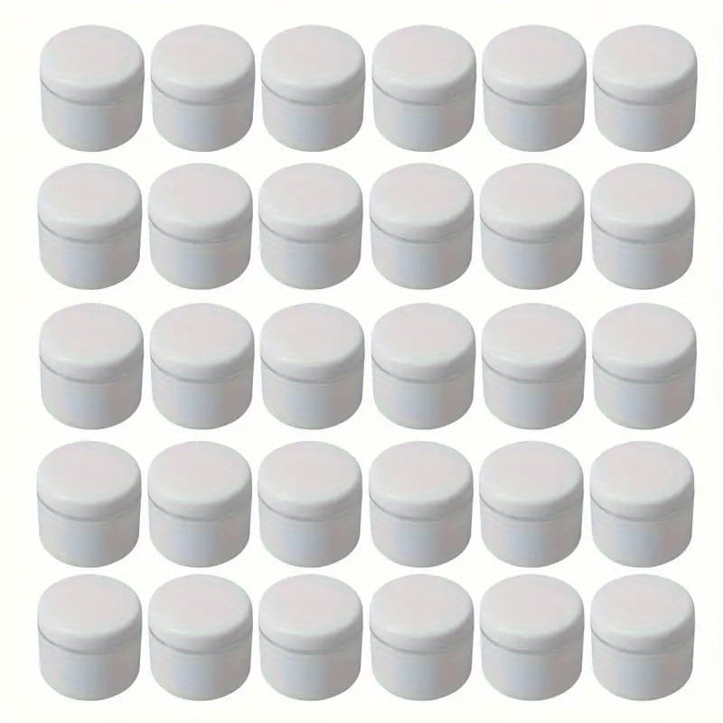 TEMU 30pcs 30g Cream Jar White Plastic Cosmetic Jars Sample Bottles Cosmetics Box Empty Makeup Jar Pot For Travel