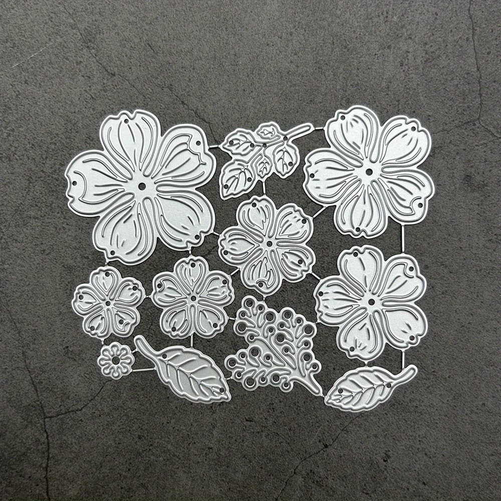 TEMU 1pc Christmas Flower Cutting Dies Leaves Cutting Die Template For Photos Album Mold Template