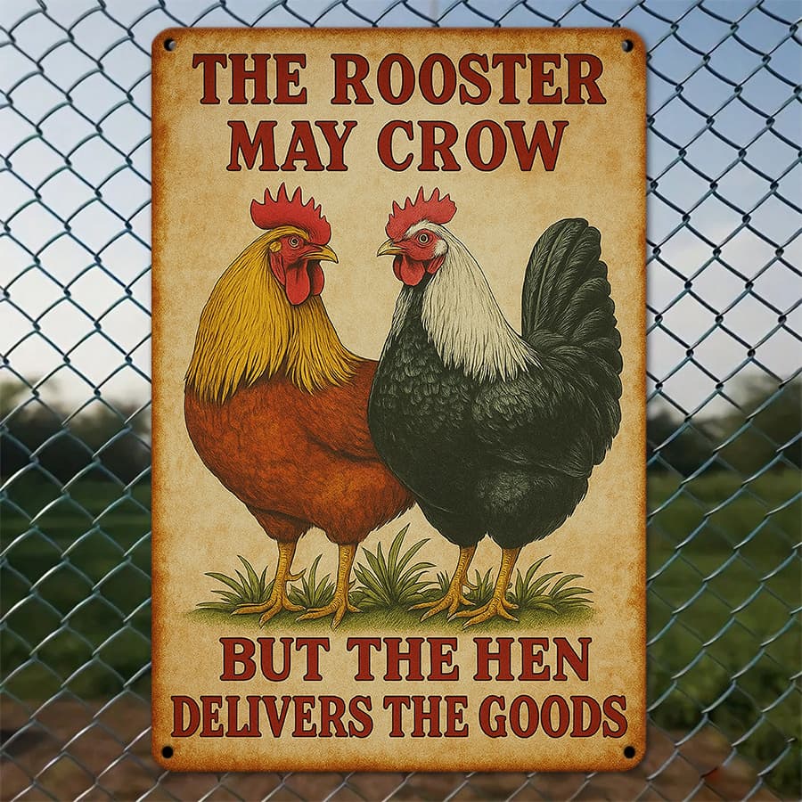 TEMU 1pc, Vintage Chicken Coop, Metal Art Card, Suitable As A Decoration For Outdoor, Living Room, Bedroom, Bathroom, Home, Bar, Cafe, Restaurant, Shop, Garage, Kitchen, Gym, And