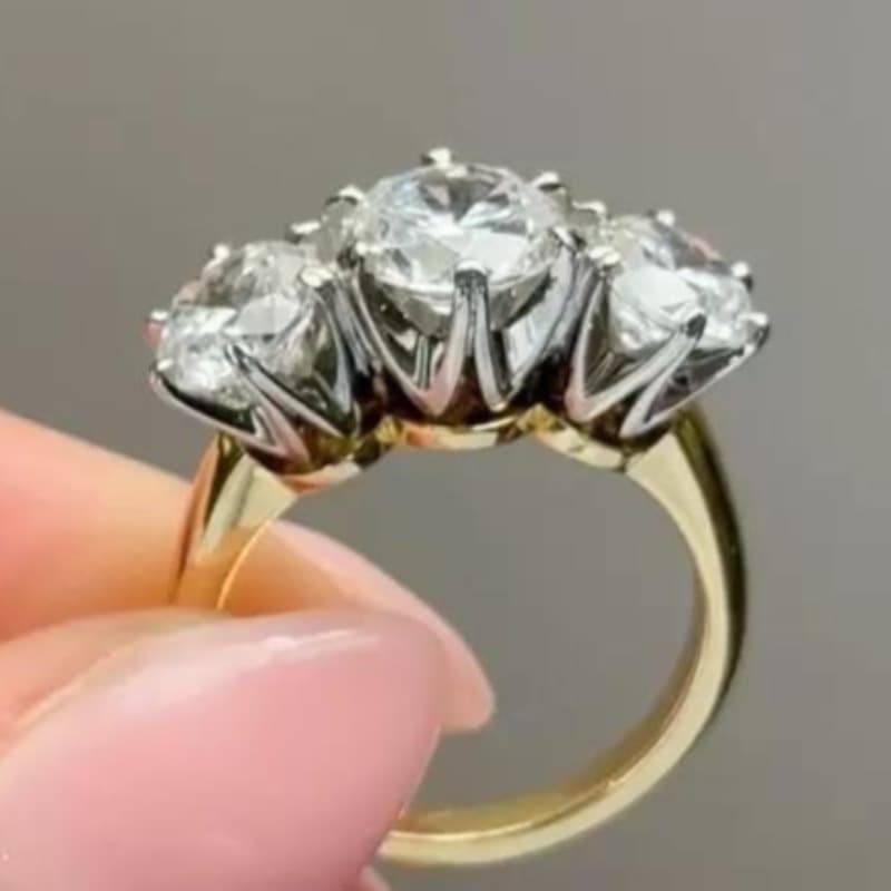 TEMU 1pc Women's Engagement Ring Exquisite Luxury Inlaid Sparkling -stone Synthetic Zirconia Proposal Ring Wedding Banquet Party Ring Gift