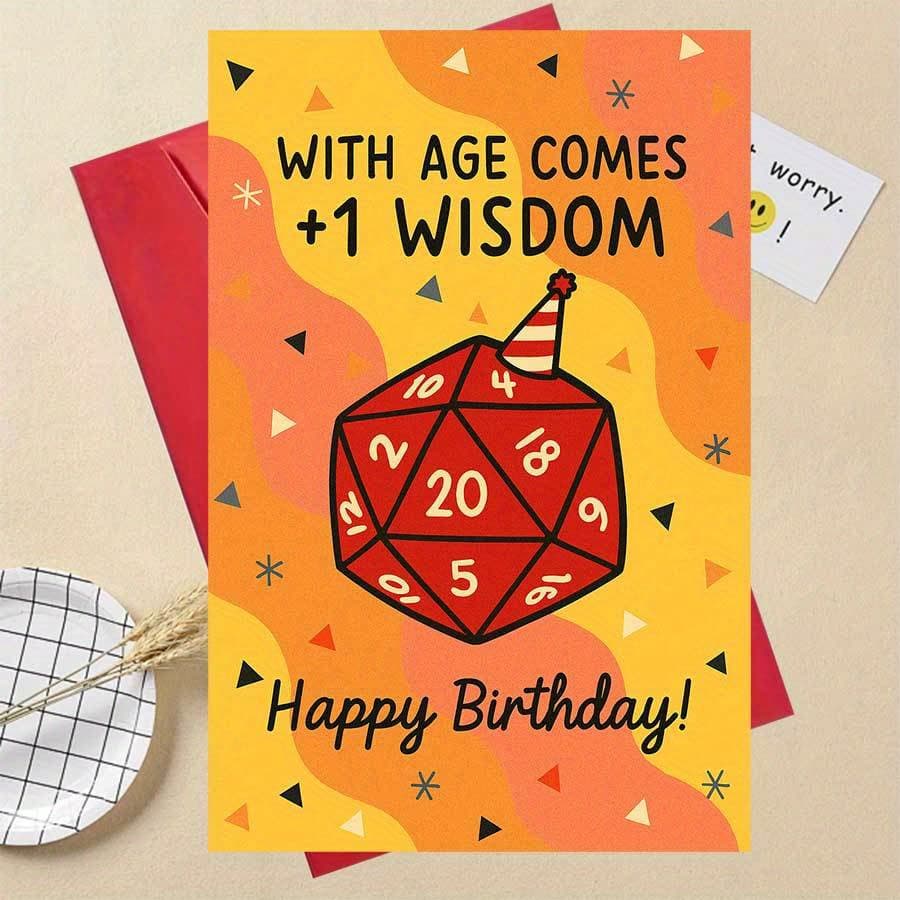 TEMU 1pcfunny Birthday Card With Dice And Wisdom Theme Perfect For And Coworkers Celebrating Milestones And Humor To Birthday Wishes