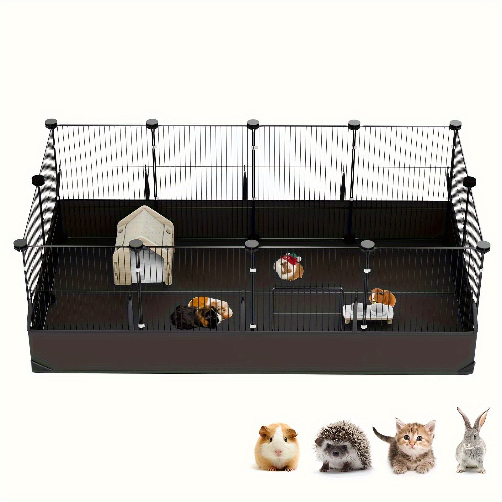 TEMU Cage, Versatile Cat Rabbit Hamster Habitat, Extra Spacious With Comfortable Padding, Interlocking Structure, Chew-resistant And Sturdy, Suitable For Indoor And Outdoor Use