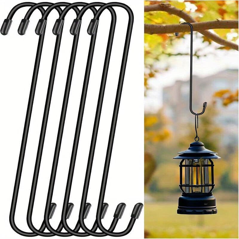 TEMU 3pcs 12inch Large S-hooks For Hanging Plants Black Heavy-duty Metal Hooks