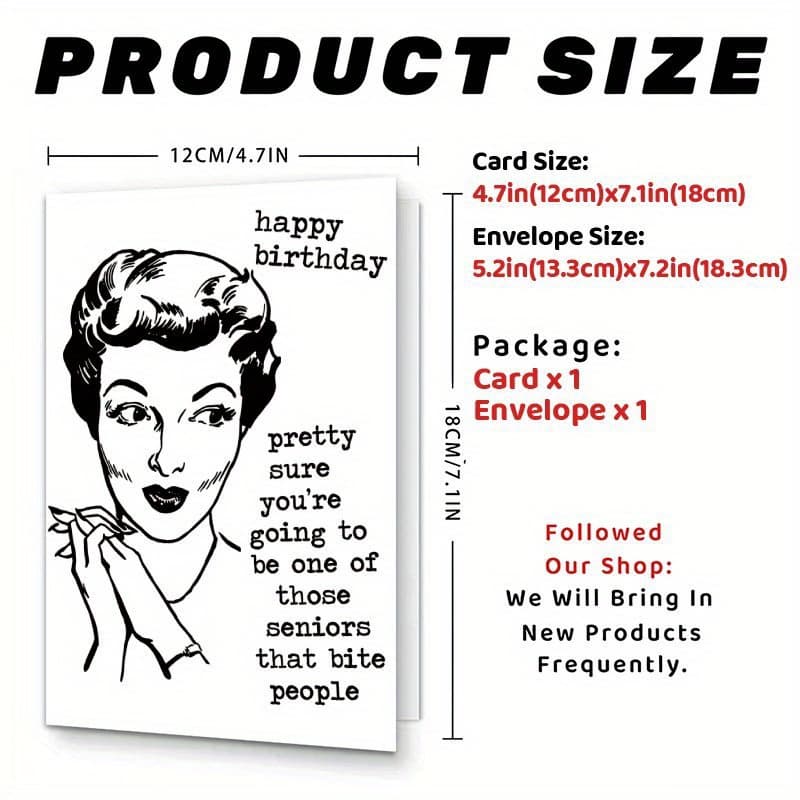 TEMU 1 Humorous Birthday Card, A Unique Gift For Or Anyone , Perfect For Party Decor, Comes With An Envelope