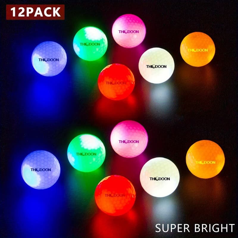 TEMU Thiodoon 12 Pack Of Luminous Golf Balls That The Dark - Led Golf Balls For Play, Gift For Men, Women, , ,