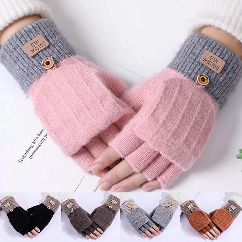 TEMU Of Convertible Mittens For Women, Designed For During Winter With A Feature And Fingerless Design