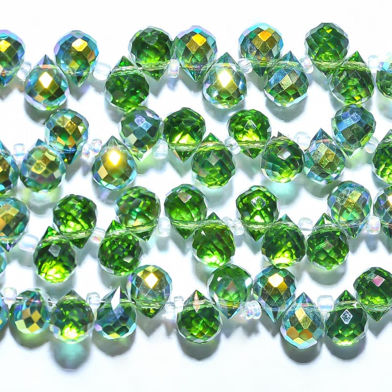 TEMU 90pcs 8x9mm Mixed Color Glass Beads In Strawberry And Teardrop Shapes With Cross Holes Suitable For Jewelry Making