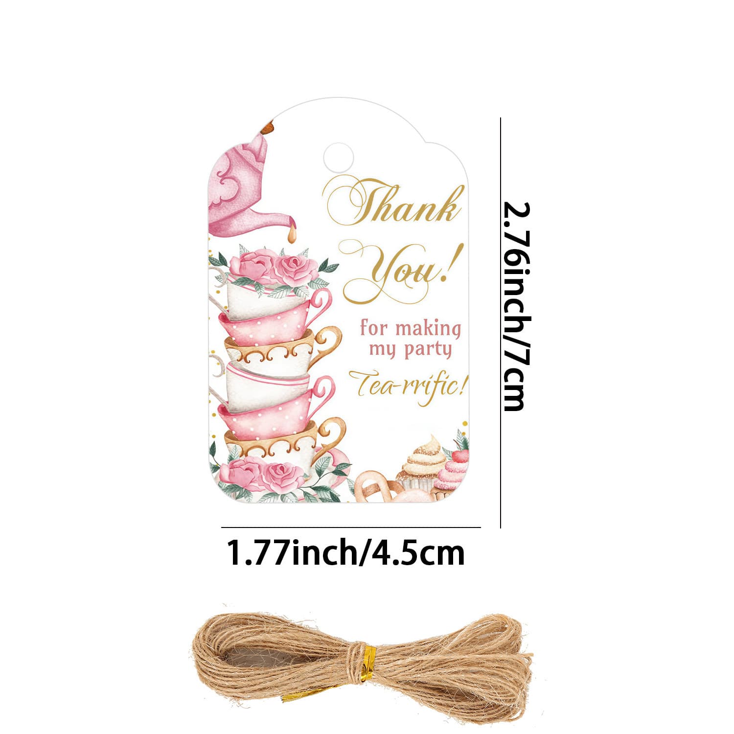 TEMU 50pcs/set Floral Teapot Cups Paper Tags | Pink Flower Teapot Hanging Labels For Wedding, Birthday, Afternoon Tea Party Decoration, Gifts Packaging Supply