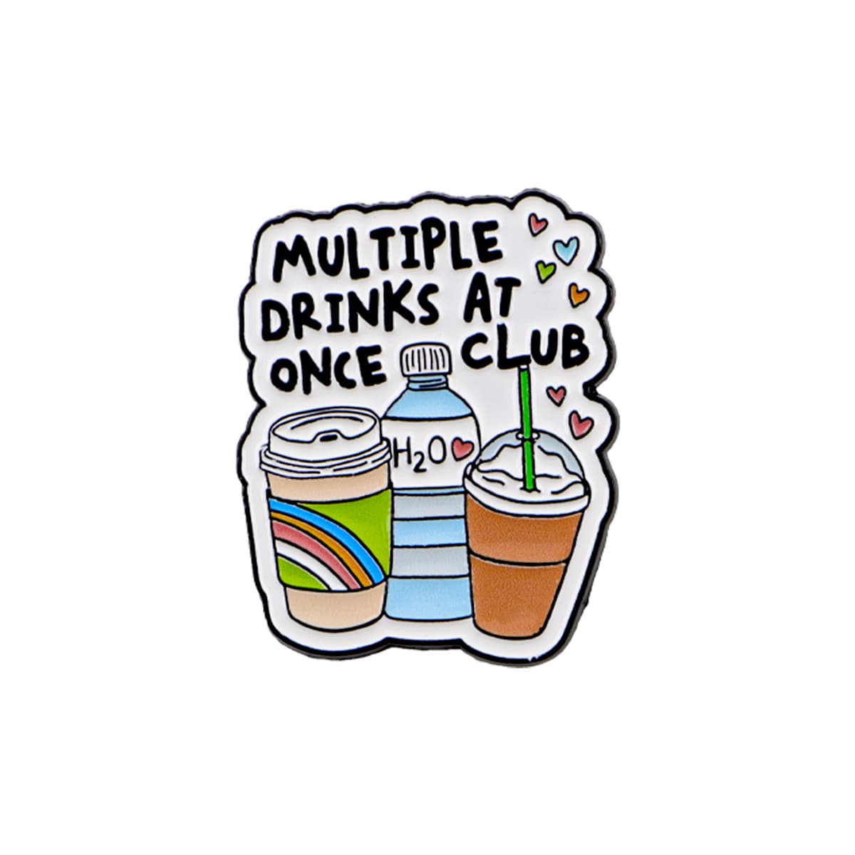 TEMU Single Piece Of Enamel Pins For Multiple Drinks, Suitable For Clothing, Bags, And As A Gift For Men And Women