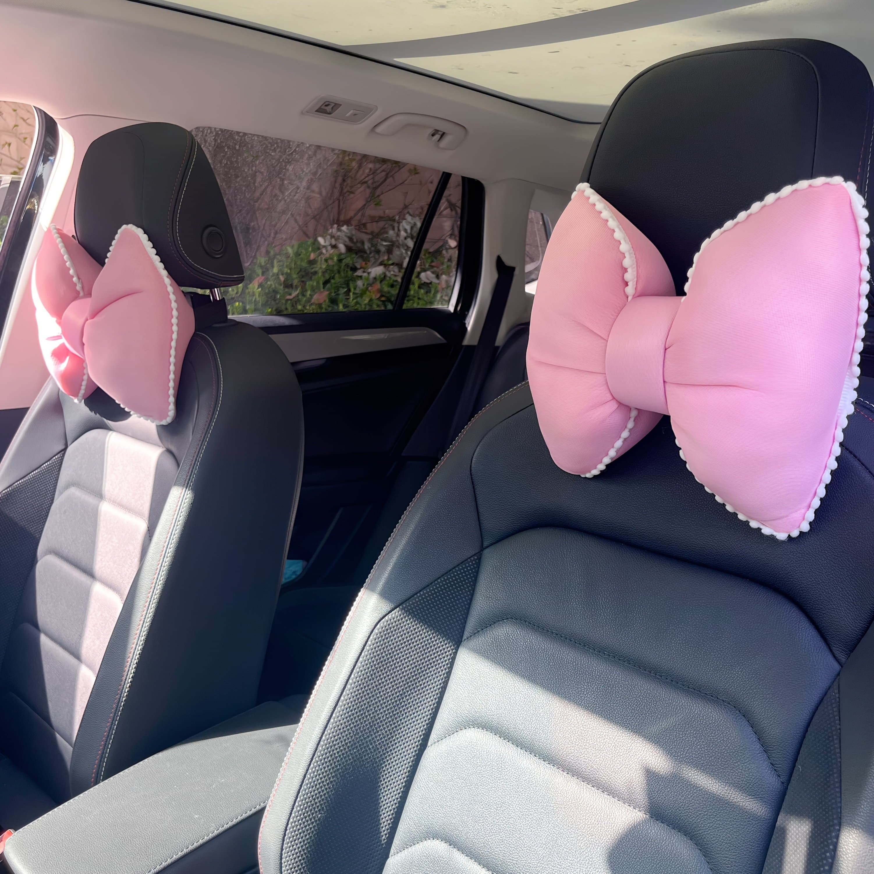 TEMU 2pcs Elegant Car Headrest Neck Pillow, , Soft And Breathable Neck And Head Support, Car Seat Backrest Accessories For Comfortable Driving, With Most Car Headrests, Perfect Gift For In Summer