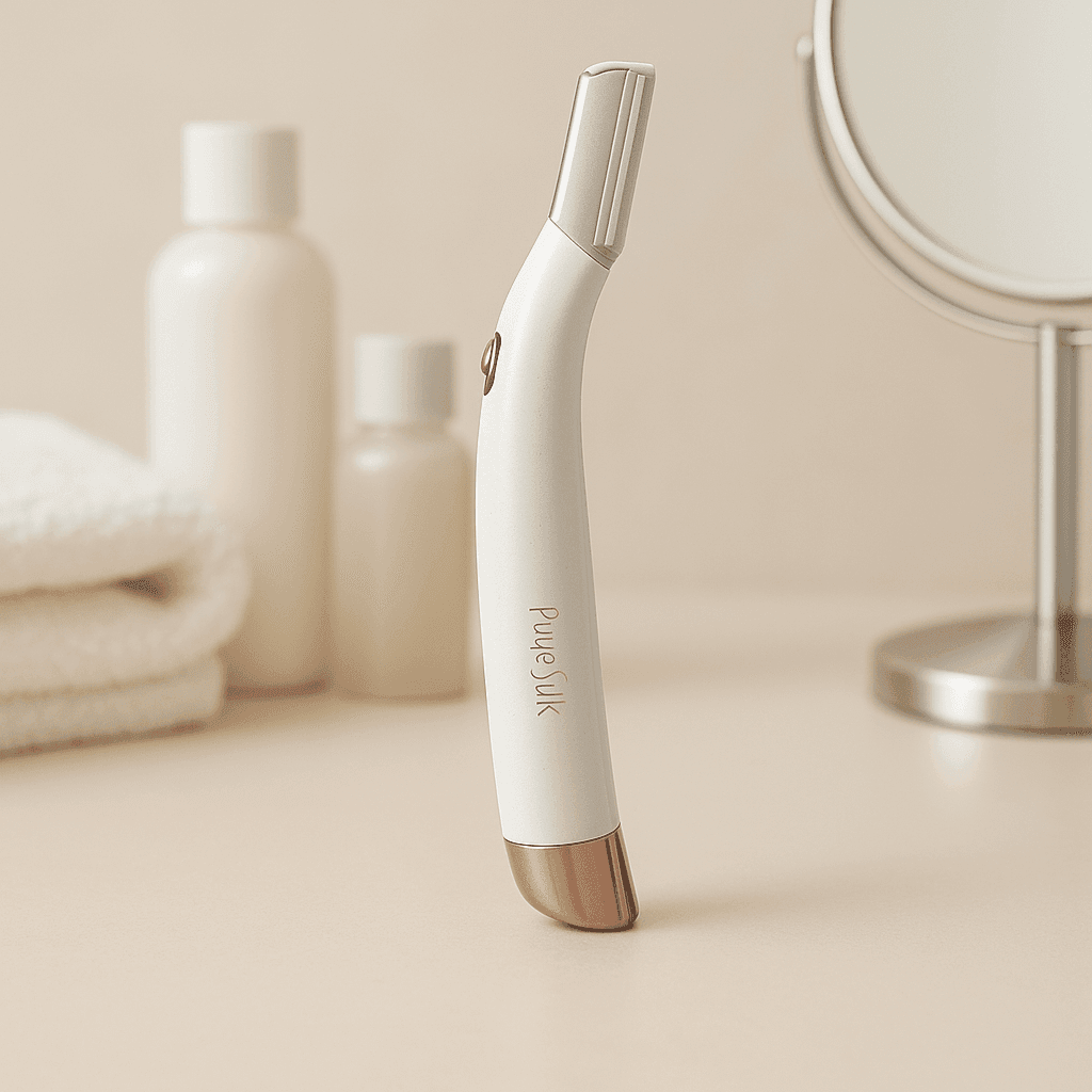 TEMU Exfoliating Tool, Women's Facial Exfoliator And Hair Remover, Exfoliating Razor, Built-in Led Light, Fine Fuzz Remover, White