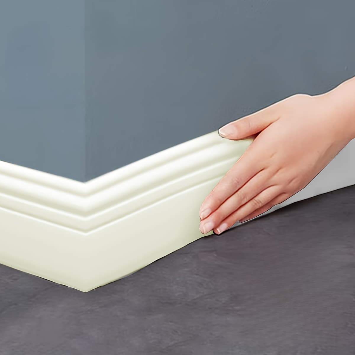 TEMU Self-adhesive Skirting Line, 9.8x200.0cm, , Flexible Baseboard Trim, Reusable Wall Edging For Home Decor, Wood Surface, Elegant Style, Use