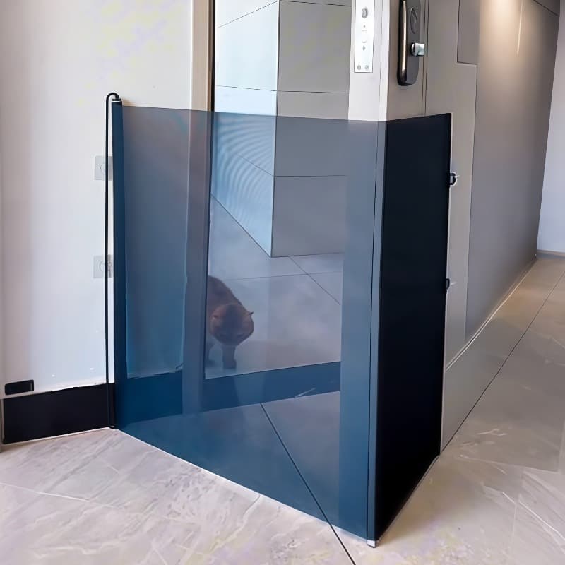 TEMU No-drill Retractable Cat Door With Transparent Mesh Pet Fence, Safety Design With Sturdy Frame, Practical Barrier And Elegant Door Decor