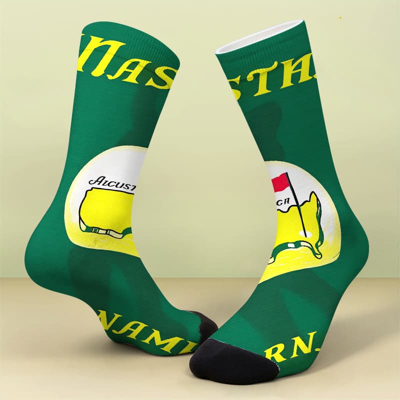 TEMU A Pair Of Printed Socks Golf-inspired Socks Soft, Comfortable, And Breathable, This Is A , Cute, And Crazy Gift Suitable For Daily Wear Such As Parties, Camping, And Cycling
