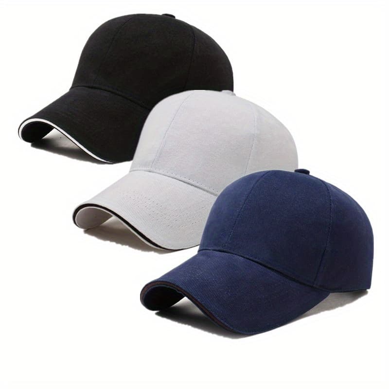 TEMU 3 Baseball Caps For All Suitable For Men, Adjustable Outdoor Sports Caps, Perfect For Golf And
