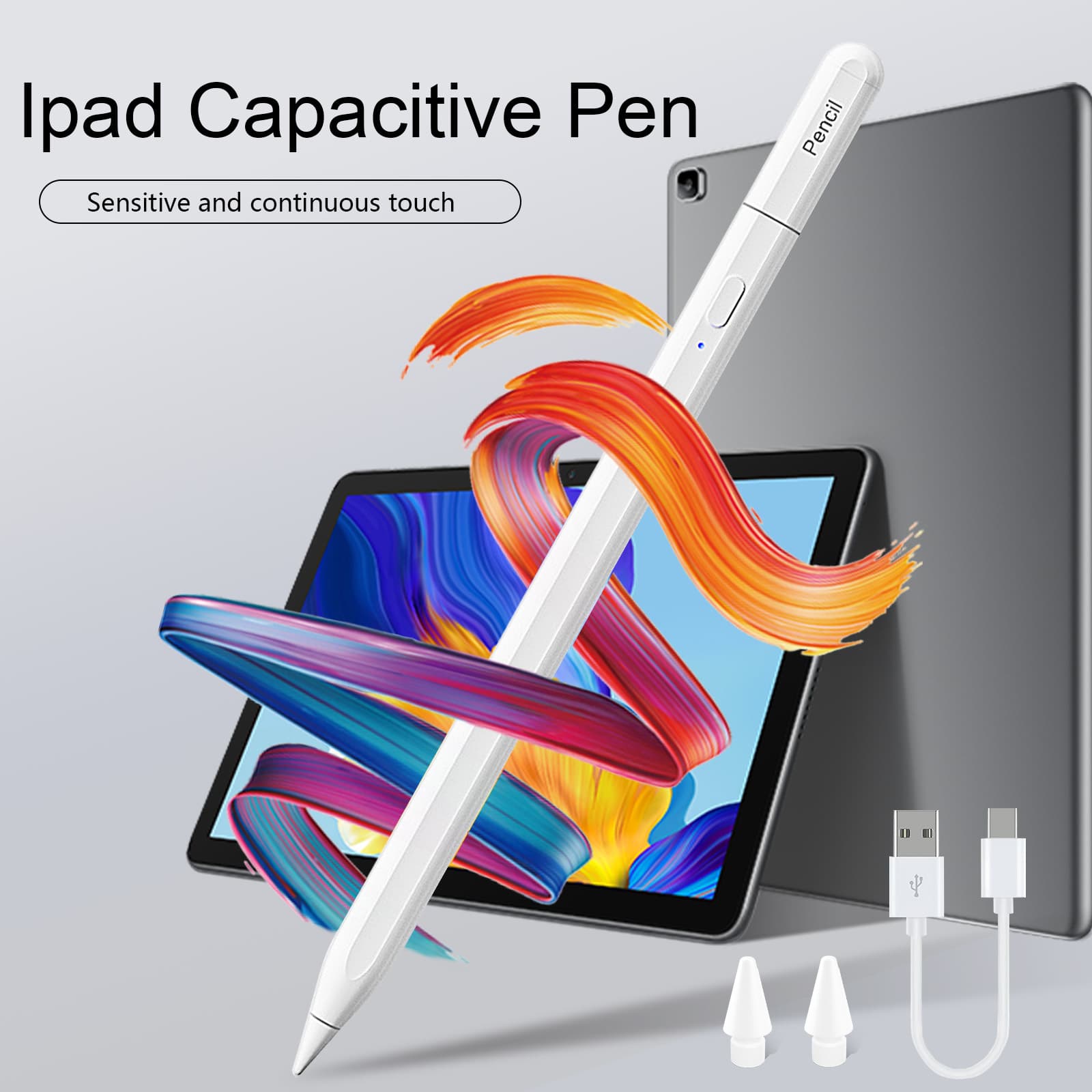 TEMU Stylus Pen For Ipad 2018-2025, Magnetic Fast Charge & Palm , Smooth Writing, Responsive Tip, For Ipad Pro 11/12.9/m4, Air 3/4/5, Mini 5/6 & For Ipad 6-11th, Ideal Gift For Boys, Girls, Girlfriend