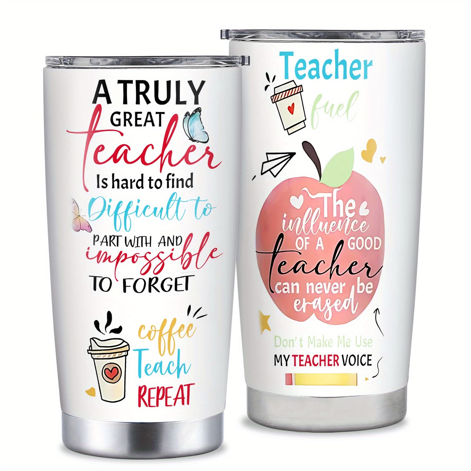 TEMU 1pc Of A 20oz Water Cup Themed Around , Made Of Stainless Steel, Suitable For Coffee, Featuring A Lid. An Ideal Appreciation Gift For Educators, For Women