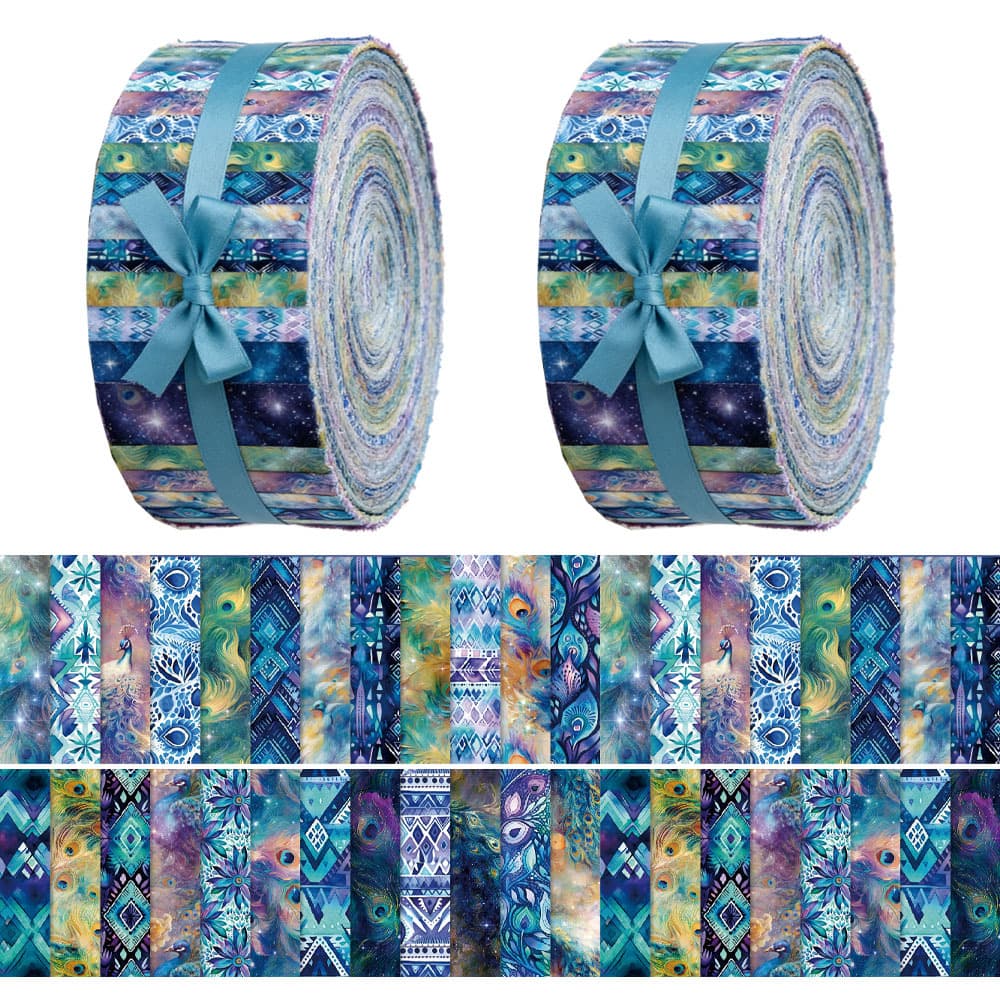 TEMU 40pcs (6.5 * 50cm/2.55 * 19.7inch) Colorful Theme Fabric Printed Fabric, Handmade Fabric - Used For , Cutting Diy, Handmade , Gift Packaging.
