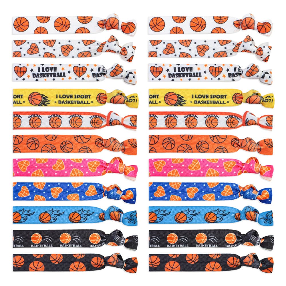 TEMU Gift For Her/him Set Of 18pcs, Including Hair Ties Shaped Like Basketballs, Wristbands, And Bracelets For Sports-themed Parties