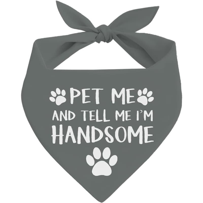 TEMU 1pc 24.8×11 Inch Me I'm Dog, Dog, Pet Bandana For Medium Dogs, Grey Pet Bandana, Gift For Dog Lovers, Pet Scarf