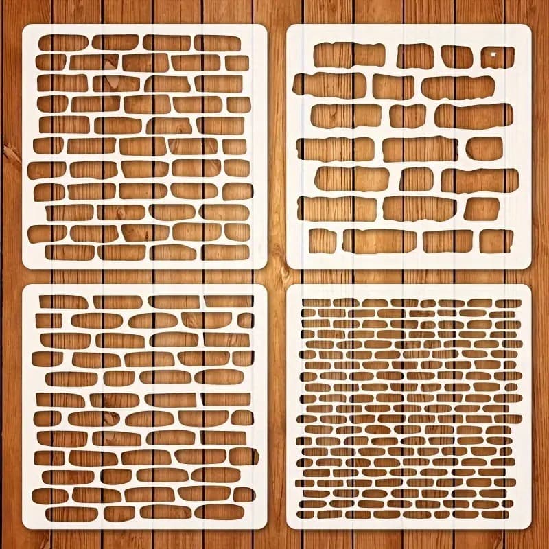 TEMU 4pcs Tile Template Set, 6 Inch - For Walls, Wood, Windows, Fabrics, Canvas, Home Decor, Plastic Templates - Best For Making And Home Decoration