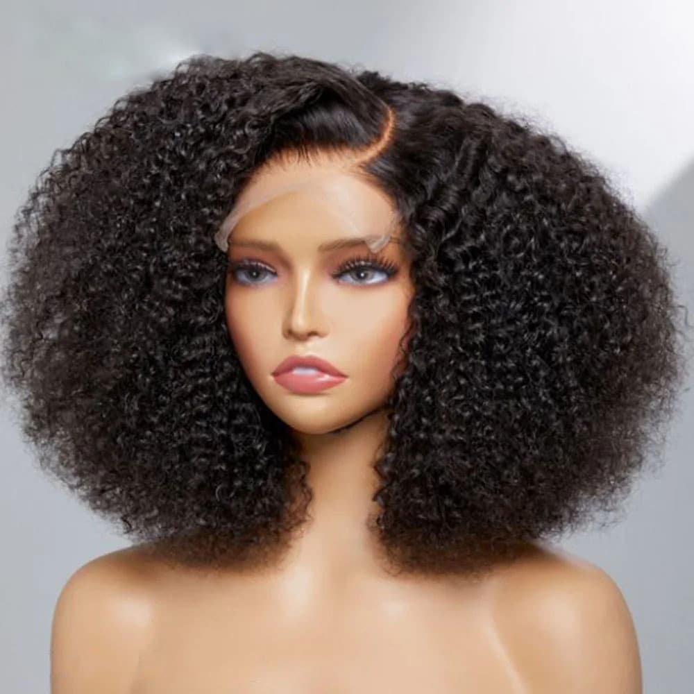 TEMU Brazilian Curly Wig Density, Short Curly With Transparent Lace Front 13x4, Ready Dreadlocks, Versatile Styling (no Glue/adhesive) - Short Wig